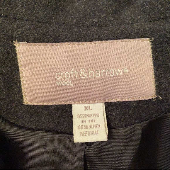 Croft & Barrow Black Double-Breasted Wool Pea Coat - Picture 4 of 10